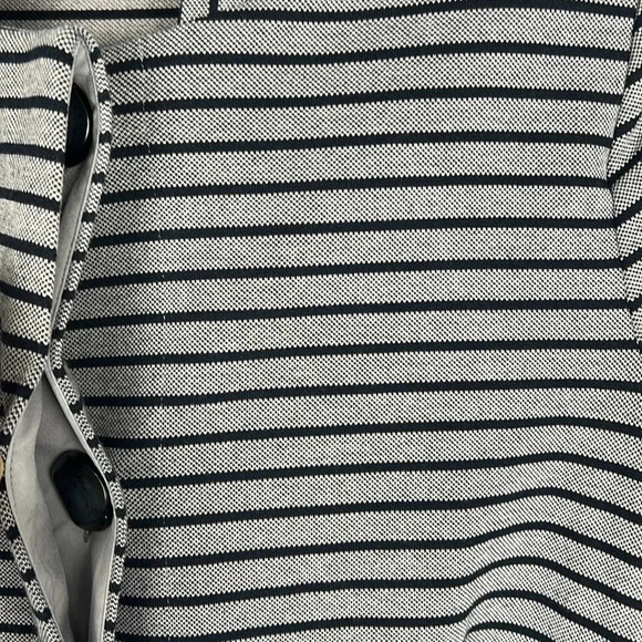 Cabi Dappled Car Coat Stripe Hidden Button Front Business Casual Longline Size M - Picture 6 of 15